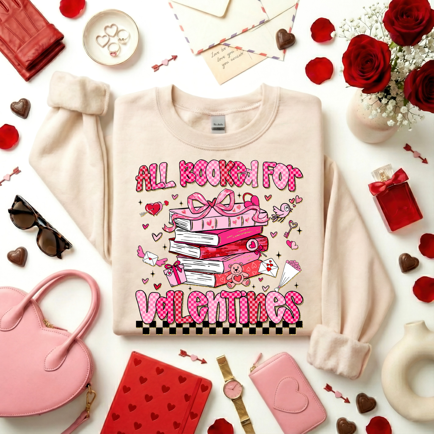 All Booked For Valentines Checkered