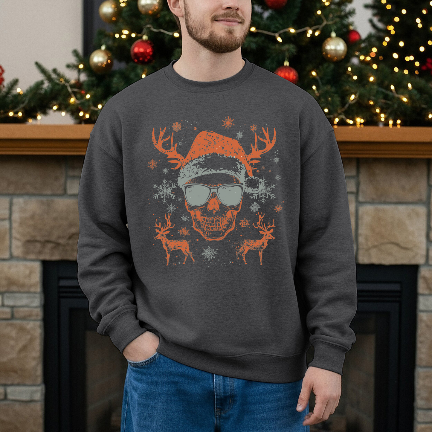 Christmas Skull Vintage