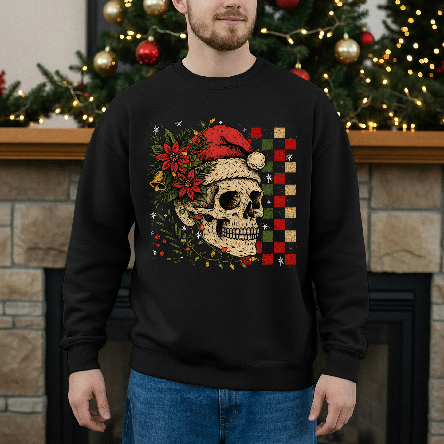 Floral Christmas Skull